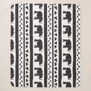 Elefanten, Linien, Dreiecke, dekorativ nahtlos. Sherpadecke