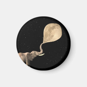 Elefanten machen Vollmond Magnet