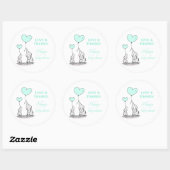 Elefanten | Mint Balloons Babydusche Danke Runder Aufkleber (Blatt)