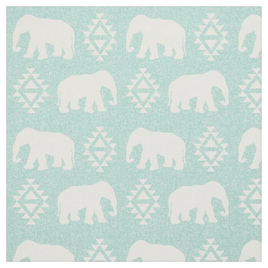 Elefanten - Minze Stoff (Muster)
