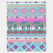 Elefanten mit Azteken-Muster Fleecedecke (Vorderseite)