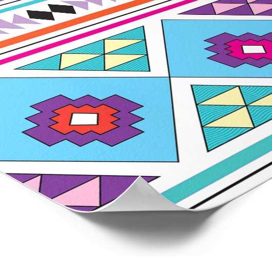 Elefanten mit Azteken Muster Schöne Poster (Ecke)