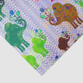 Elefanten mit Blume-Bouquets Seidenpapier (Ausschnitt)