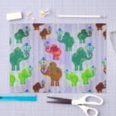 Elefanten mit Blume-Bouquets Seidenpapier (Handwerk)