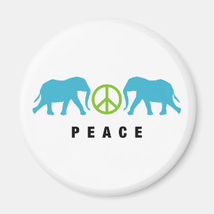 Elefanten mit Frieden Magnet