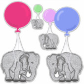 Elefanten mit Heliumballons fliegen Aufkleber (Vorderseite)