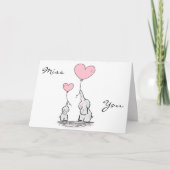 Elefanten mit Herz Feiertagskarte (Vorderseite)