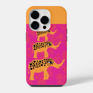 Elefanten mit Horus-Auge Hot Pink Funky iPhone 14 Pro Hülle