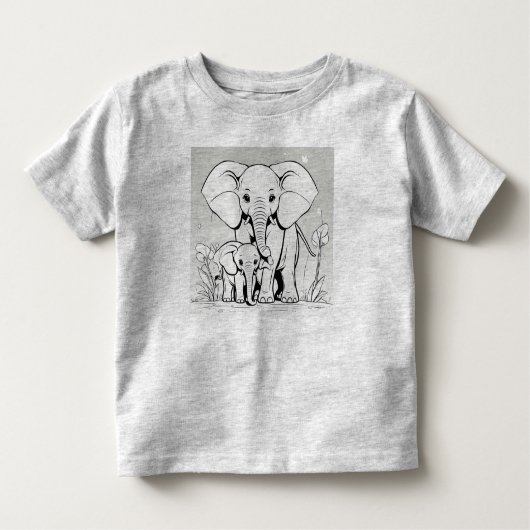 Elefanten Mutter und Baby Design T-Shir Kleinkind T-shirt (Vorderseite)