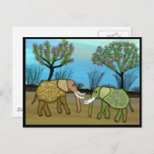 Elefanten nie vergessen postkarte (Vorne/Hinten)