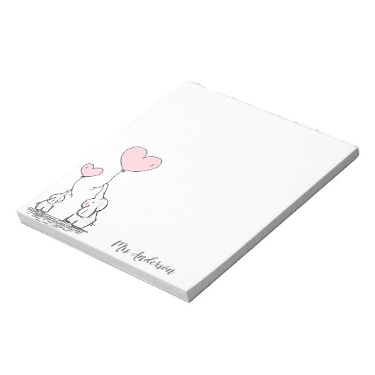 Elefanten niedlicher Name des Kindes Notizblock (Rotiert)