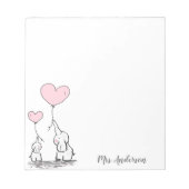 Elefanten niedlicher Name des Kindes Notizblock (Vorderseite)