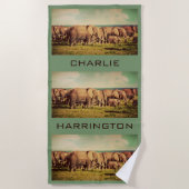 Elefanten ODER IHR FOTO-NameBadetuch Strandtuch (Vorderseite)