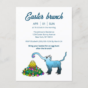 Elefanten Osterbrunch & Ei-Jagd Einladung