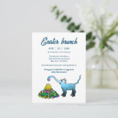 Elefanten Osterbrunch & Ei-Jagd Einladung (Stehend Vorderseite)