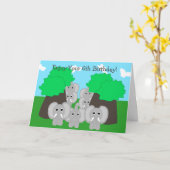 Elefanten Personalisiert 6. Geburtstag Karte (Gelbe Blume)