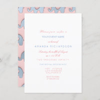 Elefanten Pink Pastel Blue Baby Dusche Weiß