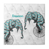 Elefanten Plus Bikes Gleich YIKES! Fliese (Vorderseite)