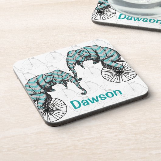 Elefanten Plus Bikes Gleich YIKES! Untersetzer (Linke Seite)