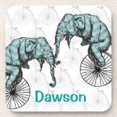 Elefanten Plus Bikes Gleich YIKES! Untersetzer (Vorderseite)