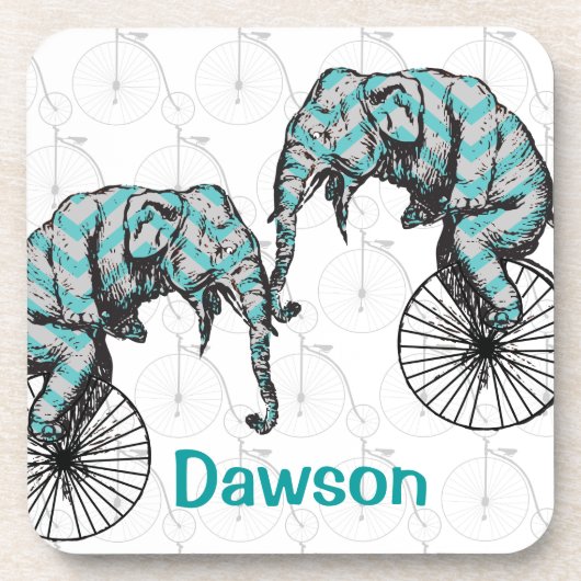 Elefanten Plus Bikes Gleich YIKES! Untersetzer (Vorderseite)