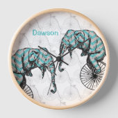 Elefanten Plus Bikes Gleich YIKES! Wanduhr (Vorderseite)