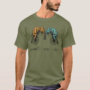 Elefanten plus Fahrräder ergeben YIKES! T-Shirt