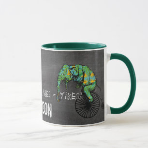 Elefanten plus Fahrräder ergeben YIKES! Tasse