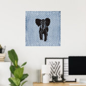 Elefanten Polka Poster (Heimbüro)