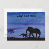 Elefanten Postkarte (Vorne/Hinten)