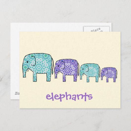 Elefanten Postkarte (Vorne/Hinten)