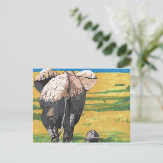 Elefanten Postkarte (Stehend Vorderseite)