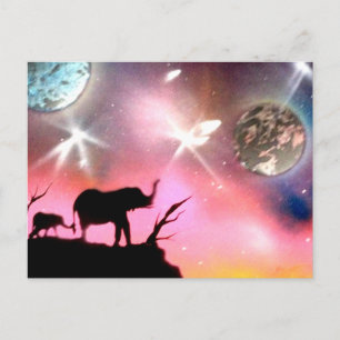 Elefanten Postkarte