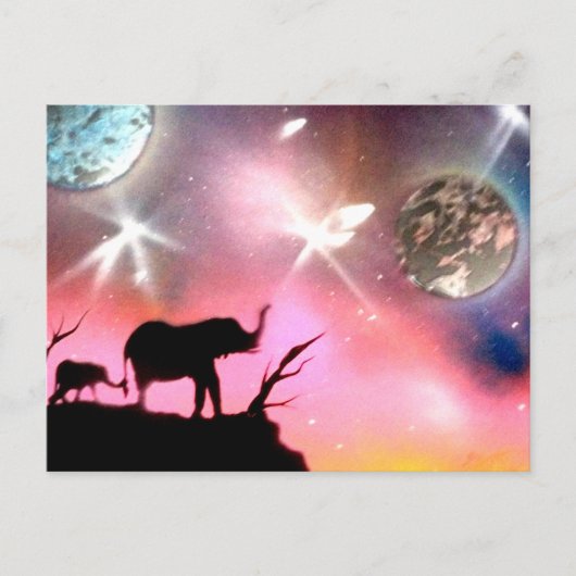 Elefanten Postkarte (Vorderseite)