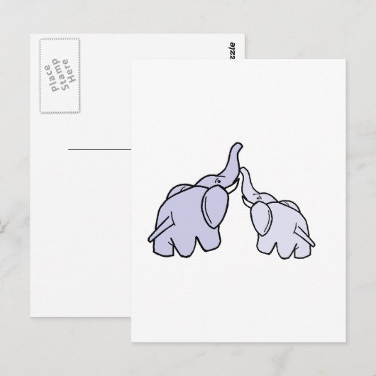 Elefanten Postkarte (Vorne/Hinten)