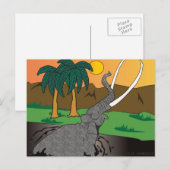 ELEFANTEN POSTKARTE (Vorne/Hinten)