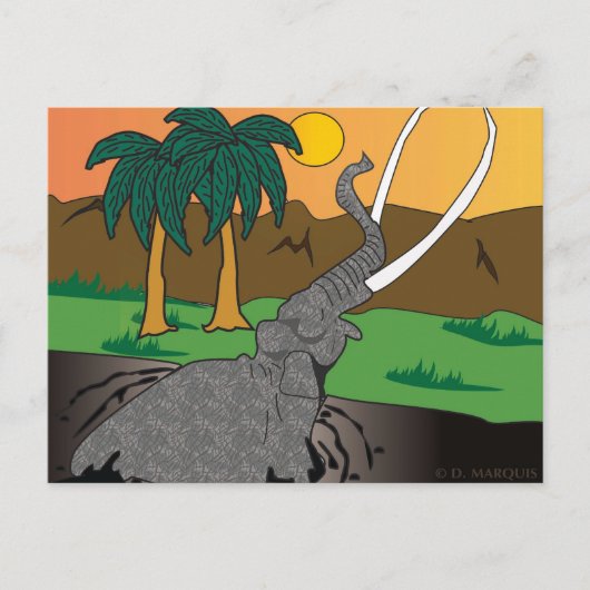 ELEFANTEN POSTKARTE (Vorderseite)