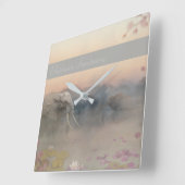 Elefanten Quadratische Wanduhr (Winkel)