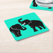 Elefanten Rechteckiger Pappuntersetzer (angewinkelt)