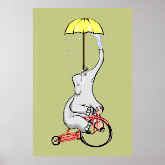 Elefanten reiten interstellare Trikes Poster