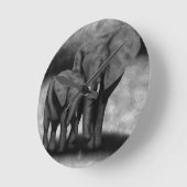 Elefanten Runde Wanduhr (Winkel)