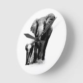 Elefanten Runde Wanduhr (Winkel)