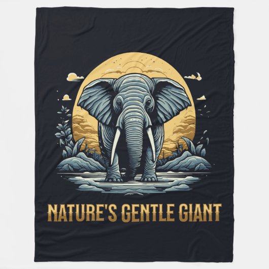 Elefanten Sanfter Riese der Natur Fleecedecke (Vorderseite)