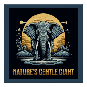 Elefanten sanfter Riese der Natur Poster