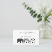 Elefanten , Schwarz-Weiß-Muster Beruflich Visitenkarte (Stehend Vorderseite)