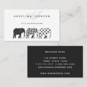 Elefanten , Schwarz-Weiß-Muster Beruflich Visitenkarte (Vorne/Hinten)