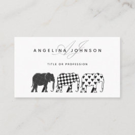 Elefanten , Schwarz-Weiß-Muster Beruflich Visitenkarte