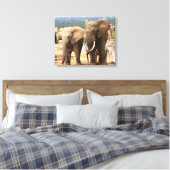 Elefanten Seite an Seite Leinwand Gerahmt (Insitu (Schlafzimmer))