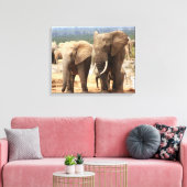 Elefanten Seite an Seite Leinwand Gerahmt (Insitu (Wohnzimmer))