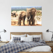 Elefanten Seite an Seite Leinwand Gerahmt (Insitu (Schlafzimmer))